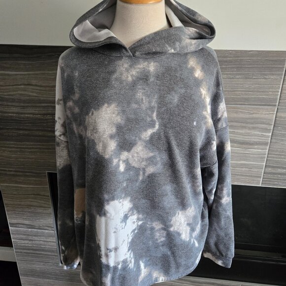 Jules & Leopold 2X Tie Dye Bleach Wash Hoodie Sweatshirt Gray Pullover Plus Size - Picture 1 of 3